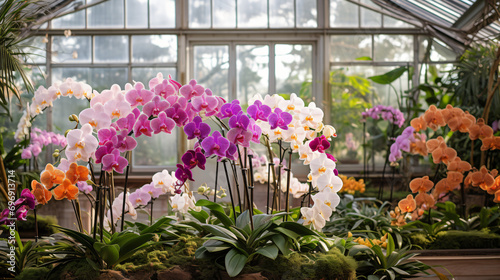 A greenhouse full of exotic orchids.