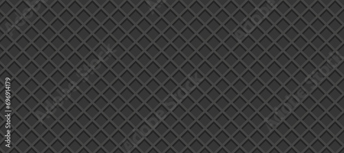Seamless background pattern texture wafer, Various perspective of black waffle cones, black Ice cream cone vector texture. Vector illustration.