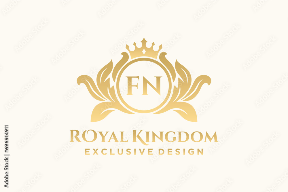 Letter FN template logo Luxury. Monogram alphabet . Beautiful royal initials letter.	