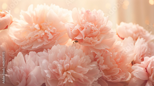 A romantic bouquet of peonies in soft light.