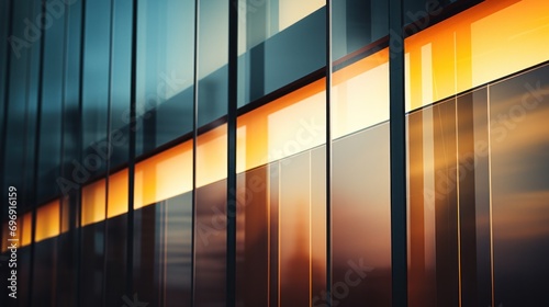 A close up of a glass window with yellow lights, AI