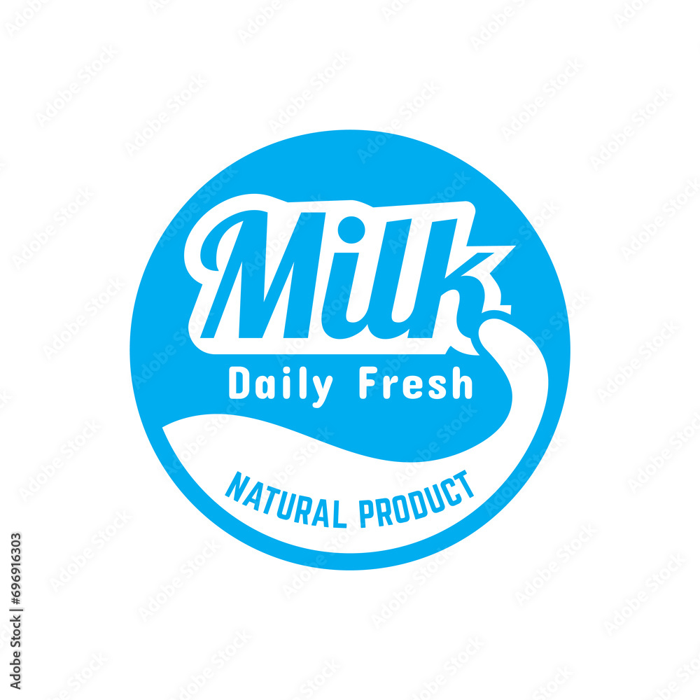Fresh milk logo concept. Milk logo isolated vector emblem Fresh milk logo concept. Milk logo isolated vector emblem