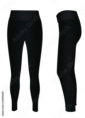 Black woman leggings. vector illustration