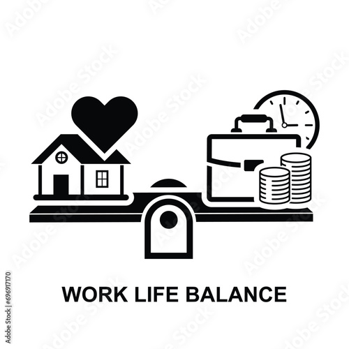 Work life balance icon isolated on background vector illustration.