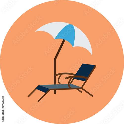 beach chair and umbrella. travel icon png, travel icon vector, travel icon symbols. move, trip, ride, touring, globetrotting, vacation, tour, traverse, journey vector icon.