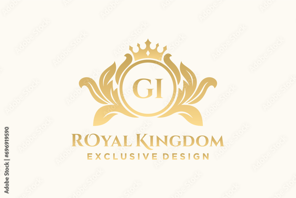 Letter GI template logo Luxury. Monogram alphabet . Beautiful royal initials letter.