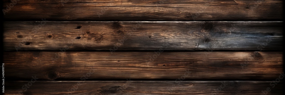 Top view of dark wooden texture background with rich natural colors and textured grain pattern