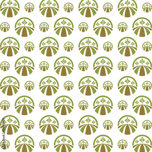 Agriculture trendy smart seamless pattern colorful illustration background