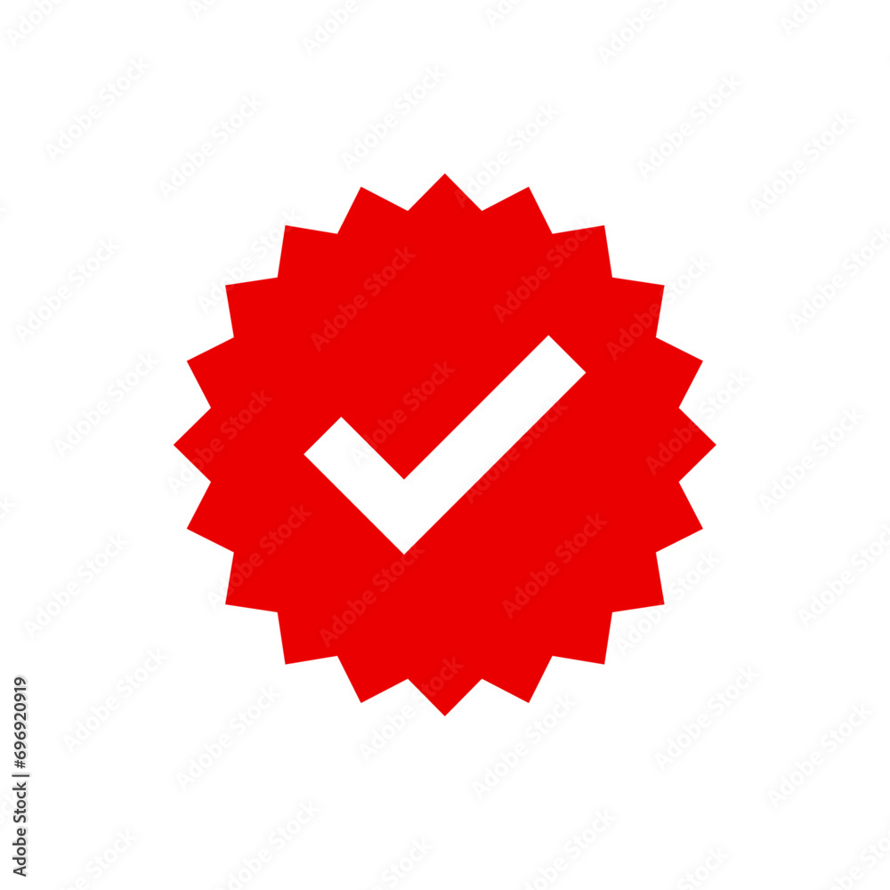 Verification red starburst sticker Verification red starburst sticker