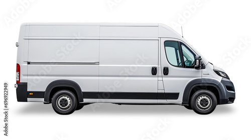 white delivery van isolated on transparent Background  photo