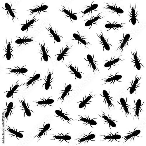 Termite colony vector illustration. On a white background. Wood-eating termites. © Agussetiawan99