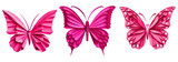 magenta pink paper craft butterfly white background