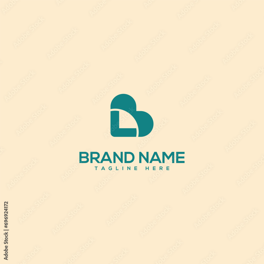 Alphabet minimal letter L and love logo design template - vector. Alphabet minimal letter L and love logo design template - vector.