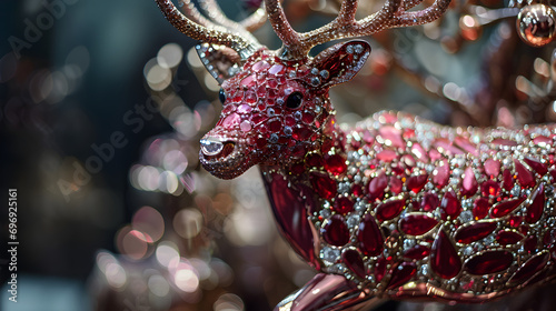 christmas deer in the forest ,Ai generative