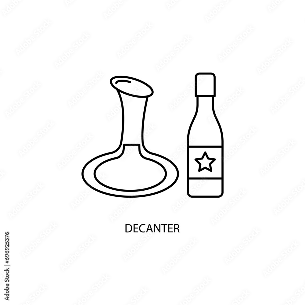 decanter concept line icon. Simple element illustration. decanter concept outline symbol design. decanter concept line icon. Simple element illustration. decanter concept outline symbol design.