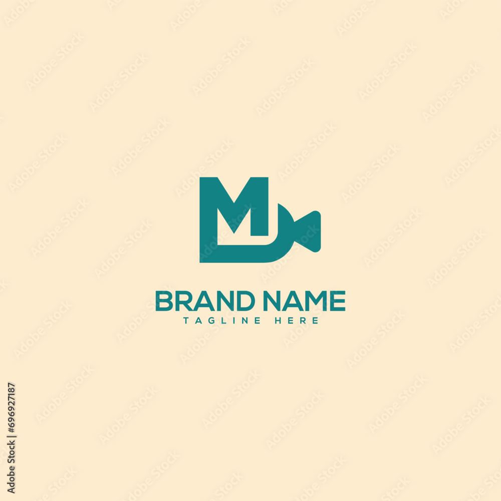 Alphabet minimal letter M and Video camera vector logo design template - vector. Alphabet minimal letter M and Video camera vector logo design template - vector.