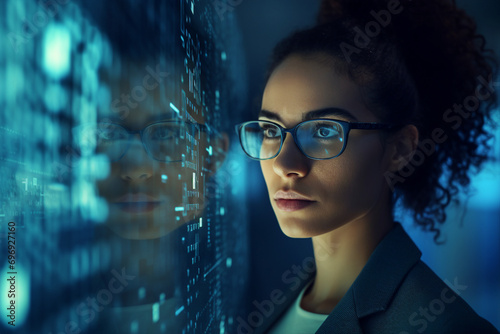 Successful Male Female Data Center IT Specialist Computer technologies Generative AI picture