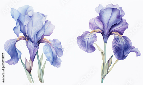 Fototapeta Naklejka Na Ścianę i Meble -  Flower purple spring nature bouquet plant watercolor bloom blossom floral background iris