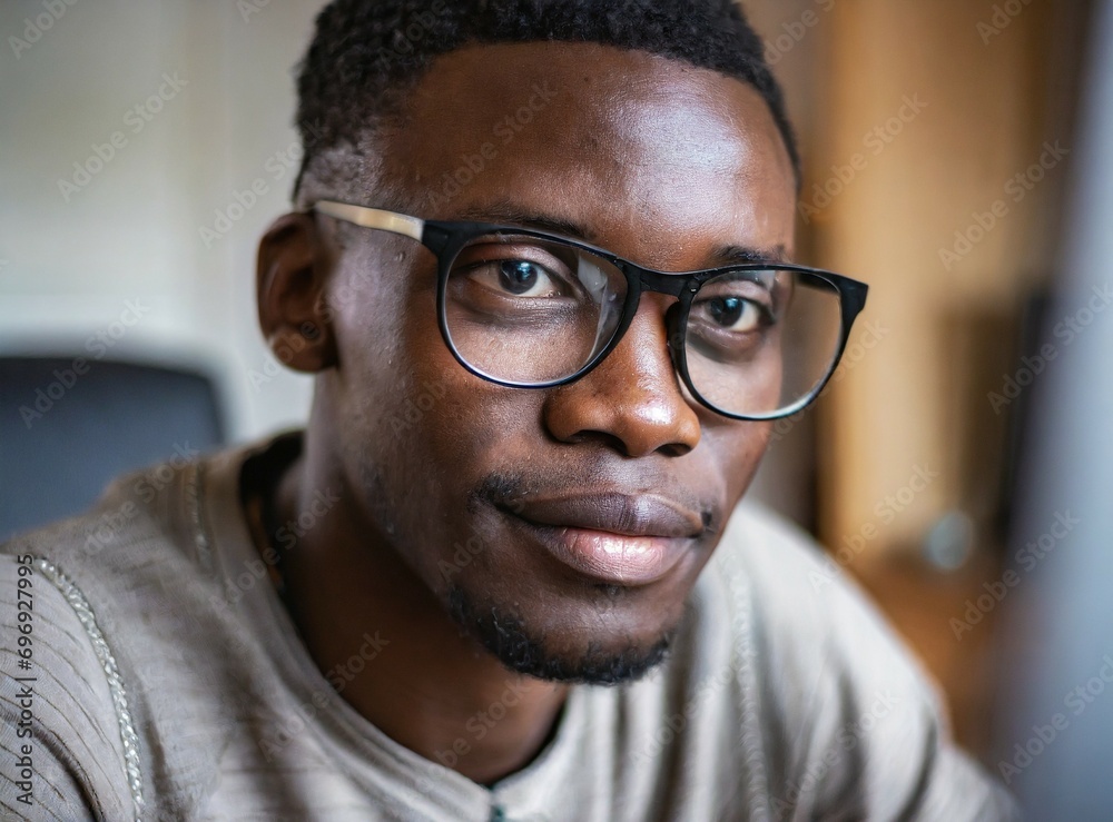 African american man working at home, home office, with his laptop African american man working at home, home office, with his laptop
