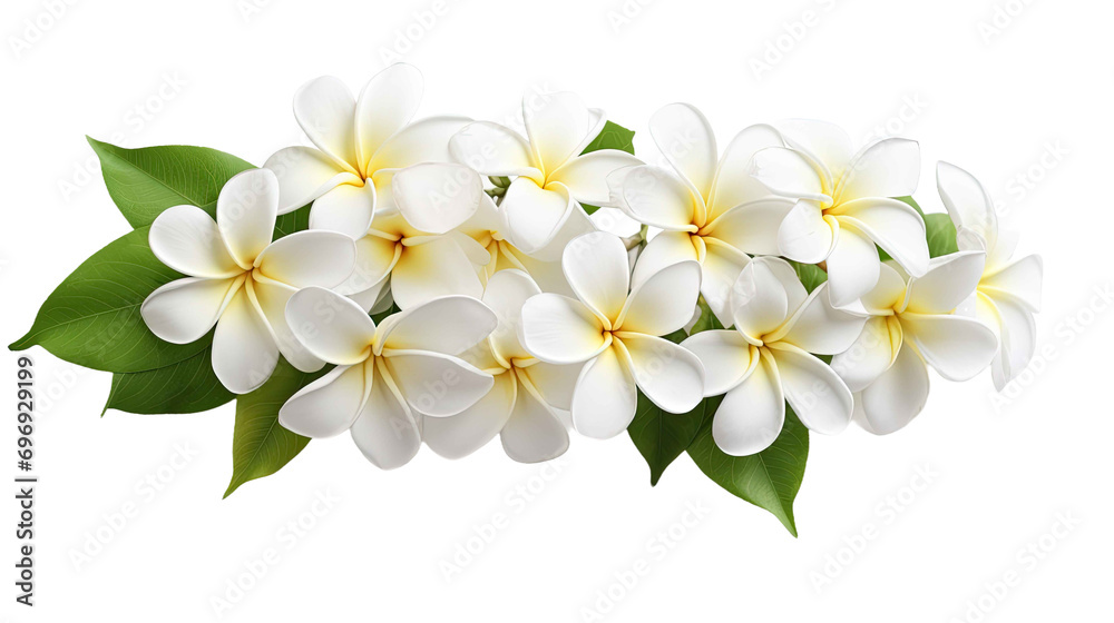 plumeria flowers isolated on transparent background