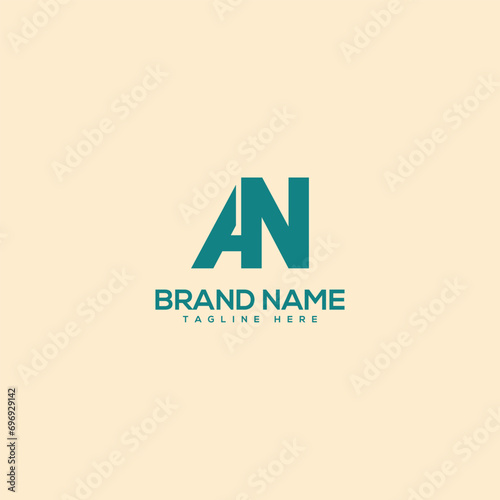 Alphabet modern unique letter AN NA logo design template - vector.