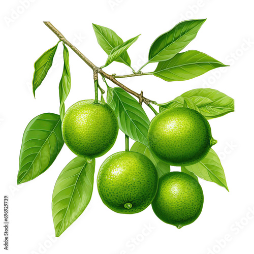 branch limes isolated transparent background