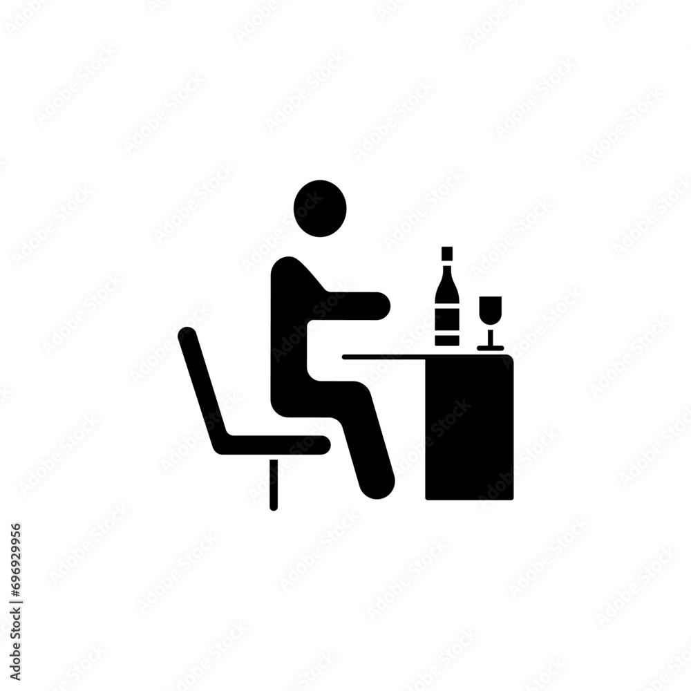 Fototapeta premium drinking concept line icon. Simple element illustration. drinking concept outline symbol design.