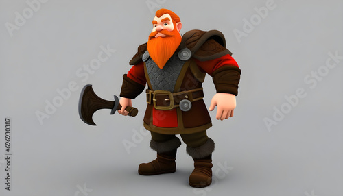 3d dwarf smith-game cartoon (ID: 696930387)
