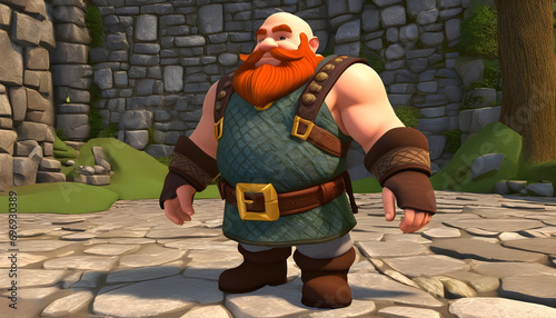 3d dwarf smith-game cartoon (ID: 696930389)