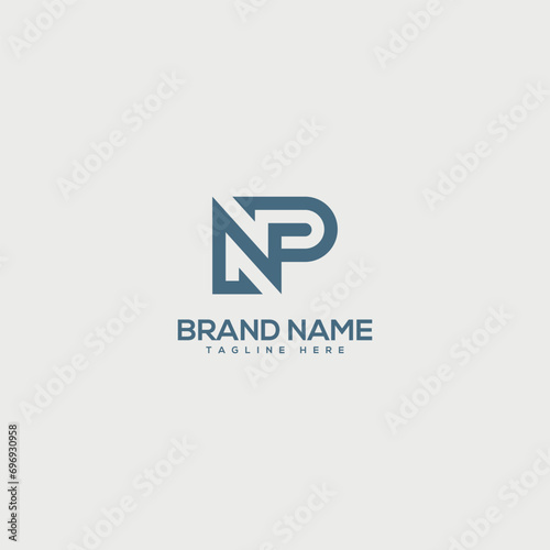 Minimal unique letter NP PN logo design template - vector.