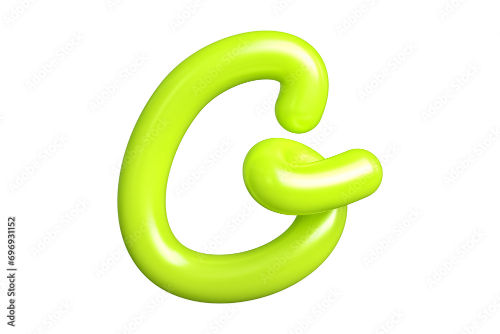 Hand lettering letter G in lime green. Graphic resource suitable for prints, artworks, mood boards and web advertisings. High quality 3D rendering. Hand lettering letter G in lime green. Graphic resource suitable for prints, artworks, mood boards and web advertisings. High quality 3D rendering.