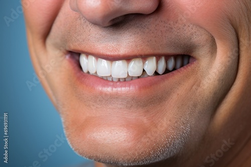 Close-up Portrait of an Elderly Gentleman with Sparkling White Teeth, Flashing a Warm Smile