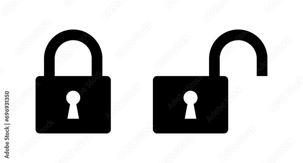 Locked and unlocked lock icon Locked and unlocked lock icon