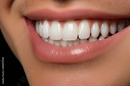 Radiant Smile. Close-up of Young Woman with Perfect White Teeth on White Background