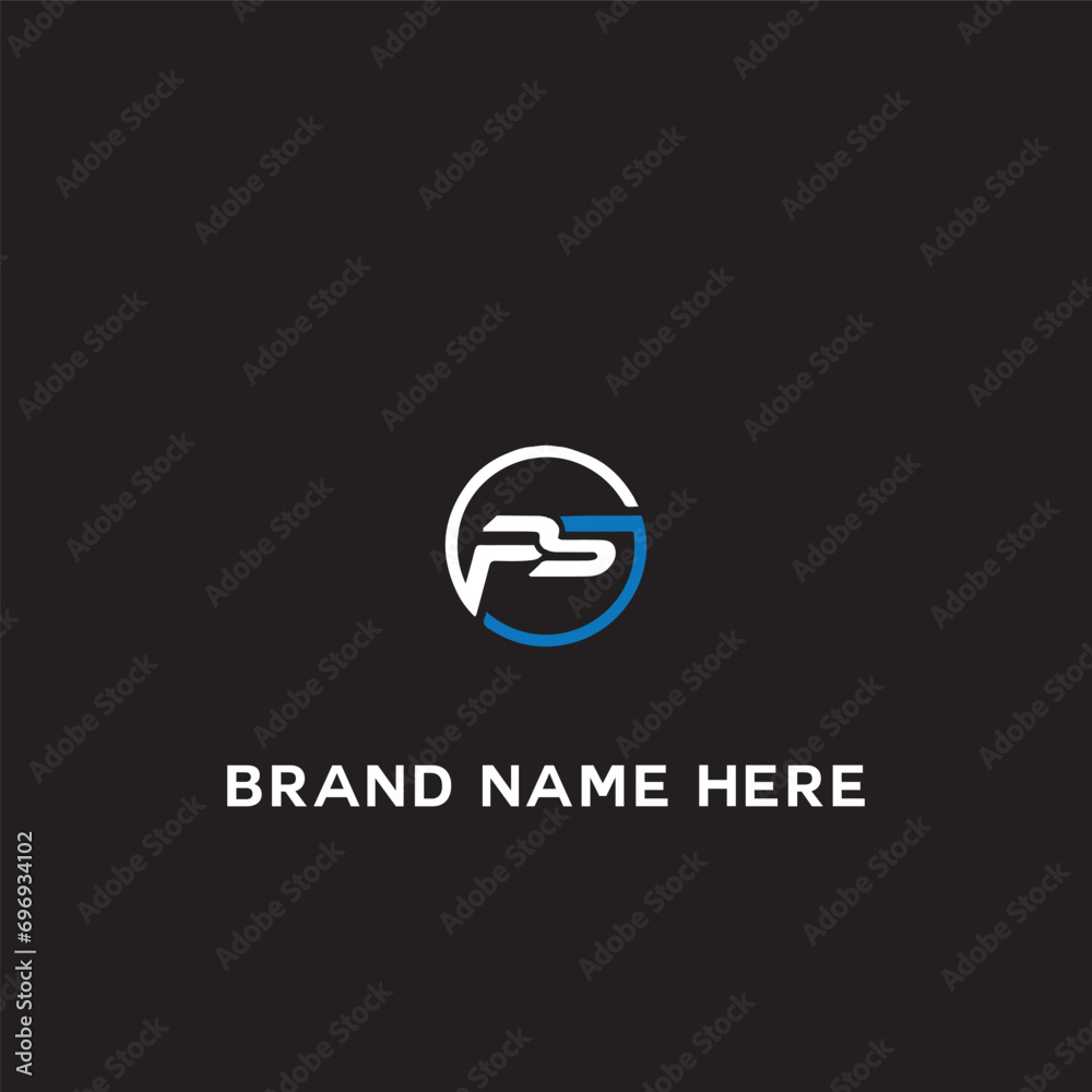 PS logo. P S design. White PS letter. PS, P S letter logo design. Initial letter PS linked circle uppercase monogram logo. P S letter logo vector design.	
