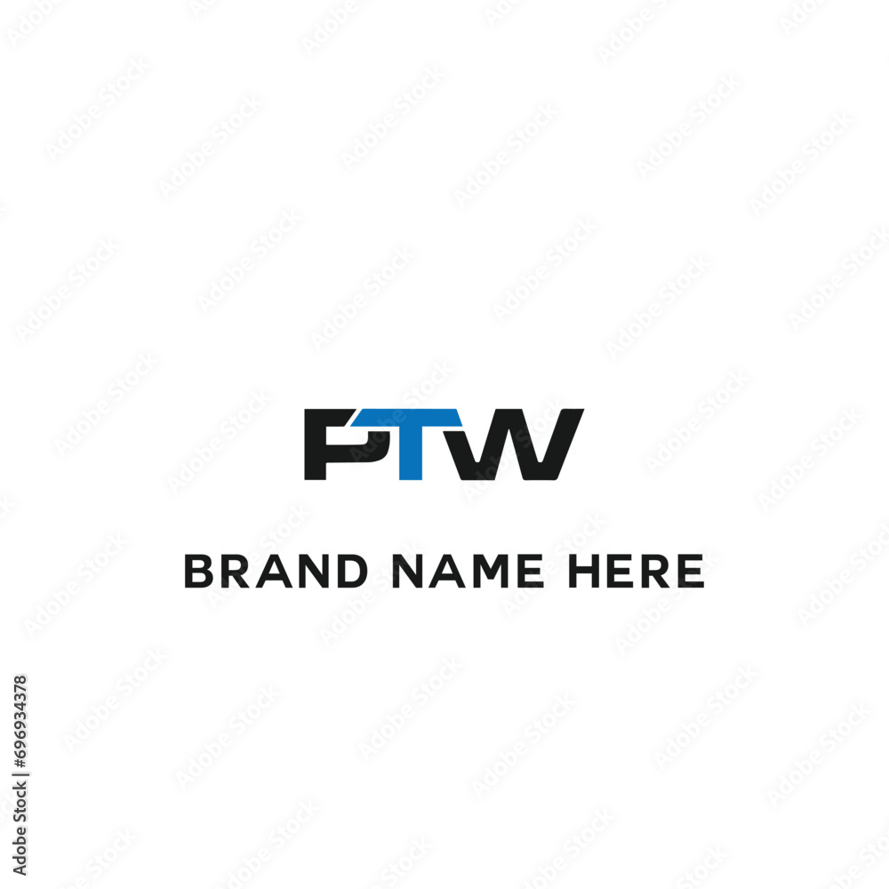 PTW logo. P T W design. White PTW letter. PTW, P T W letter logo design. Initial letter PTW linked circle uppercase monogram logo. P T W letter logo vector design.	
