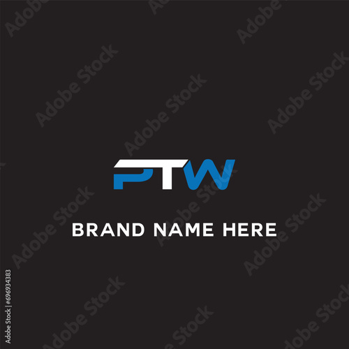 PTW logo. P T W design. White PTW letter. PTW, P T W letter logo design. Initial letter PTW linked circle uppercase monogram logo. P T W letter logo vector design.	
 photo