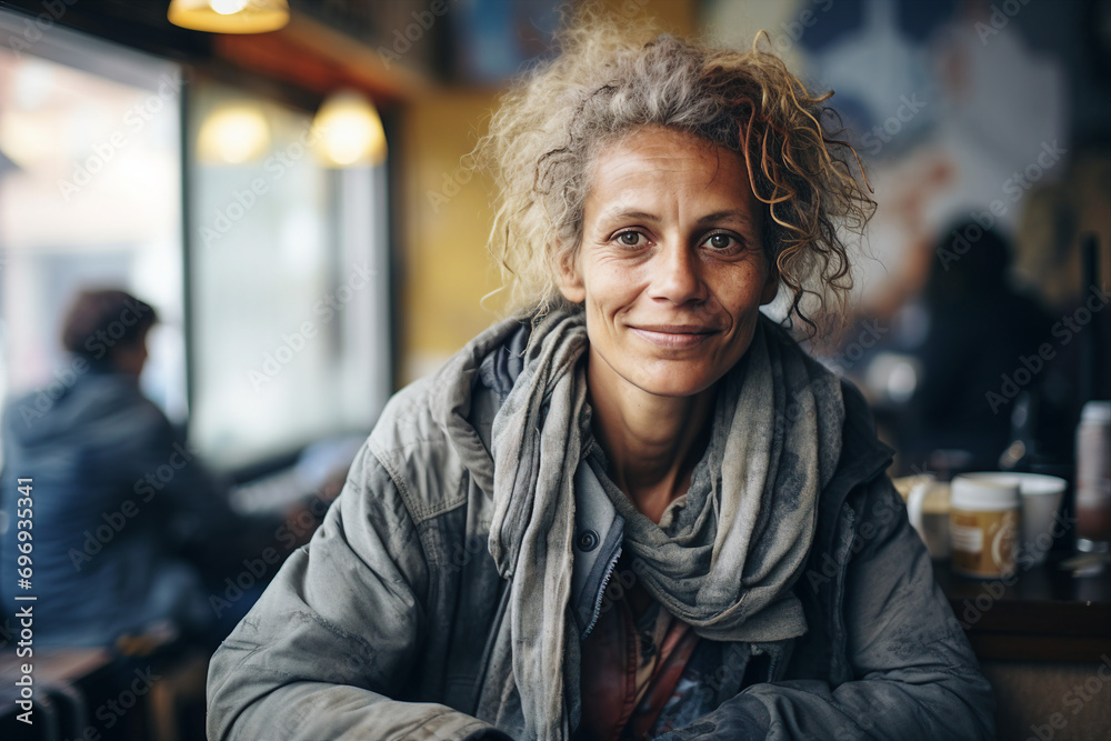 Generative AI picture of desperate homeless person man woman child poor helpless in the street Generative AI picture of desperate homeless person man woman child poor helpless in the street