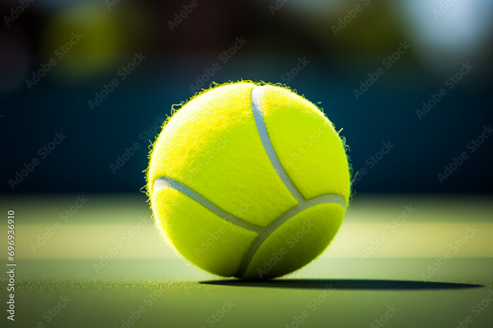 Generative AI image picture of sports tennis balls in tennis court