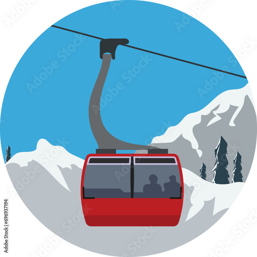 cable car on the mountain. transport icon, transport icon vector, transport icon symbol png. shipment, shipping, transit, transportation, bring, ship, ride, bring, carry, truck icon design.