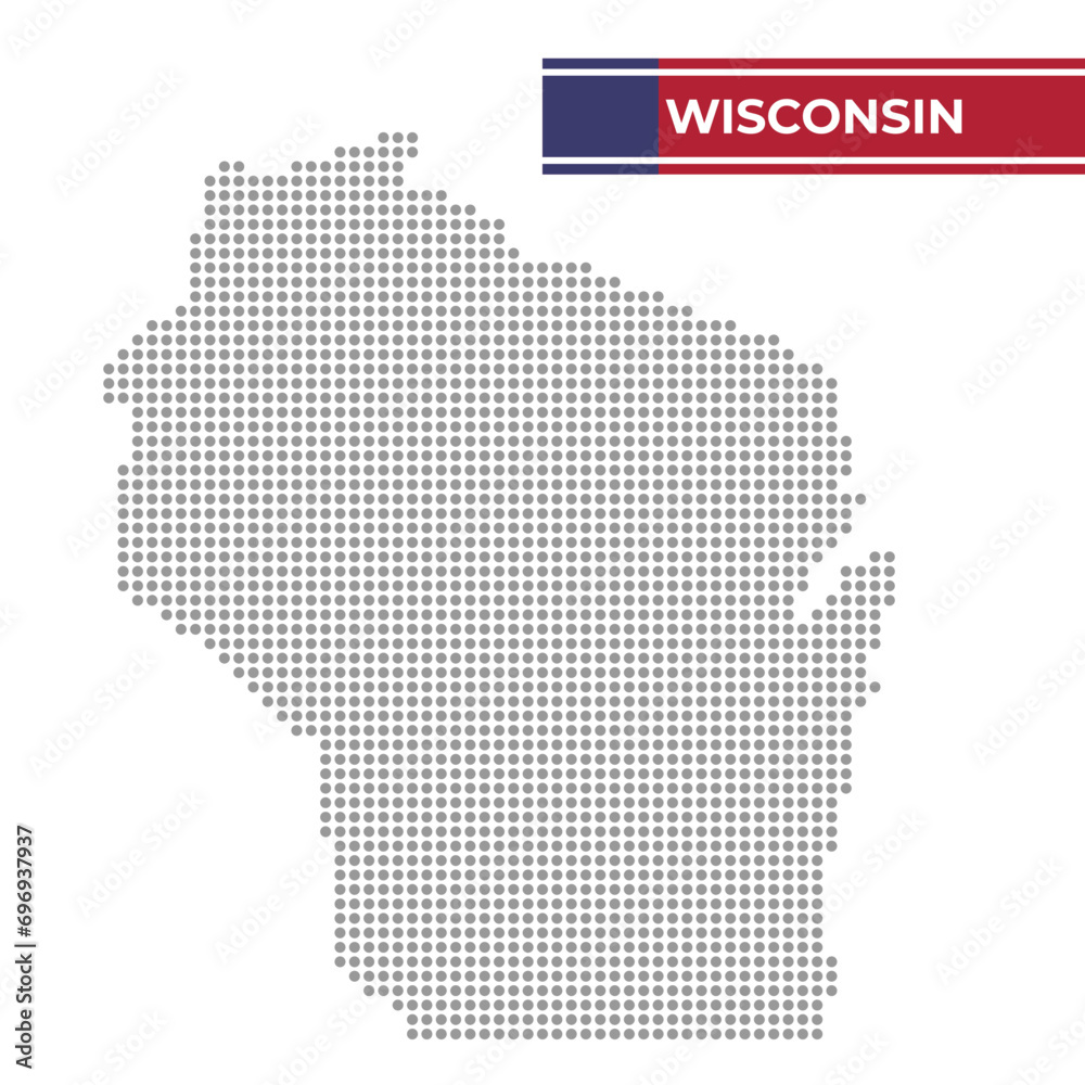 Dotted map of Wisconsin state