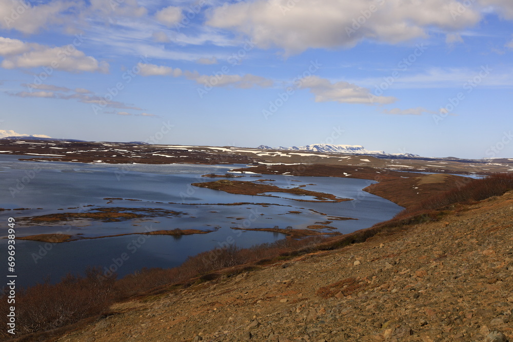 Mývatn is a shallow lake situated in an area of active volcanism in the north of Iceland, near Krafla volcano Mývatn is a shallow lake situated in an area of active volcanism in the north of Iceland, near Krafla volcano