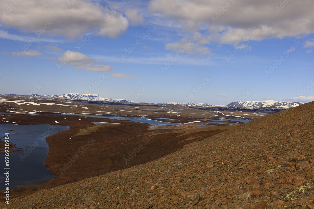 Mývatn is a shallow lake situated in an area of active volcanism in the north of Iceland, near Krafla volcano