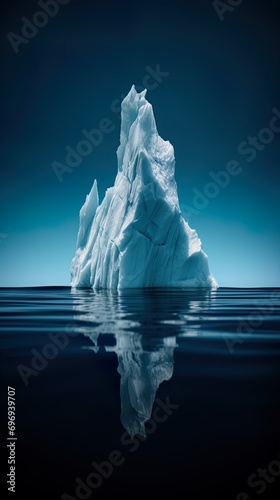 a white iceberg floating in the blue ocean. © W&S Stock