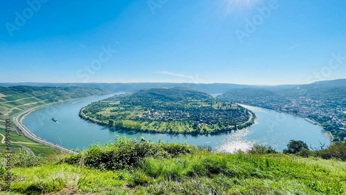 Panoramic Viewpoint With Views of Boppard Town and the Rhine Loop, Rhineland-Palatinate, Germany