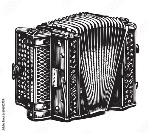 German accordion music sketch hand drawn sketch illustration