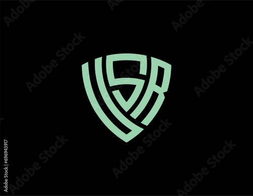 USR creative letter shield logo design vector icon illustration photo