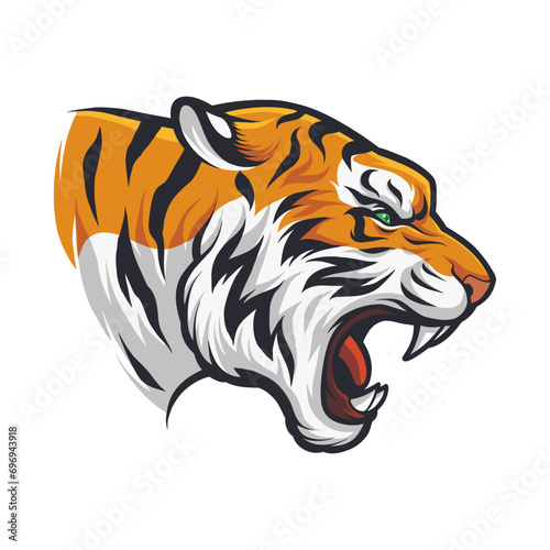 Fototapeta Naklejka Na Ścianę i Meble -  Tiger Head, Angry Tiger Face, Vector Tiger, perfect for mascot, logo, website, youtube, printing etc