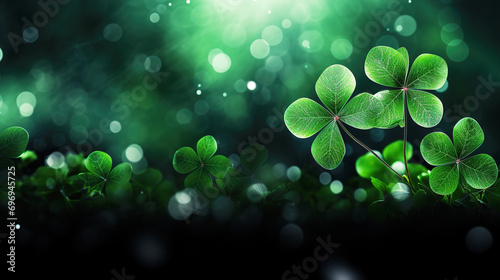Saint Patrick's Day background with shamrock leaves