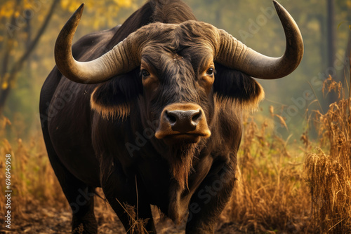 Gaur, also known as the Indian bison, in its natural habitat